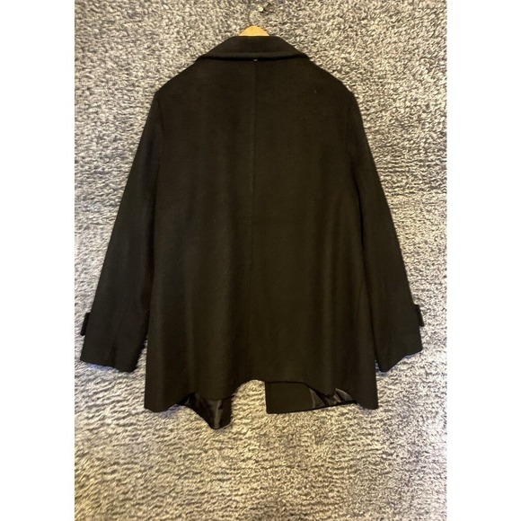 Ralph Lauren Womans 16 Long Wool Winter Coat Plus Size Single Breasted Black XL - Picture 9 of 14